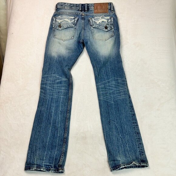 Cult of Individuality Hagen Relaxed Selvedge Distressed Button-Fly Jeans W32 L34 - Picture 2 of 16